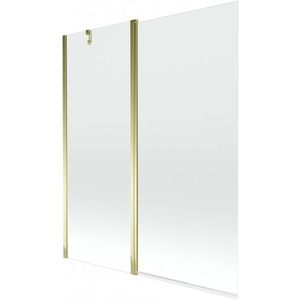 MEXEN Flip vanová zástěna 1-křídlo 140x150, transparent, zlato 894-140-101-50-00 obraz