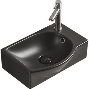 MEXEN Mista umyvadlo na desku levé 40 x 28, černá mat 22174085L obraz