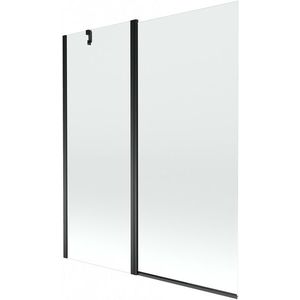 MEXEN Flip vanová zástěna 1-křídlo 140 x 150, transparent, černá 894-140-101-70-00 obraz
