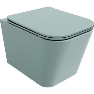 MEXEN Teo Závěsná WC mísa Rimless včetně sedátka s slow, Duroplast, světle zelená mat 30854048 obraz