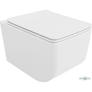 MEXEN Vera závěsná WC mísa Rimless včetně sedátka s slow-slim, Duroplast, bílá 30164000 obraz