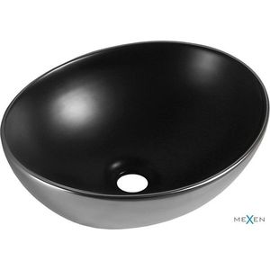 MEXEN Elza umyvadlo na desku 40 x 33, černá mat/stříbrná 21014024 obraz