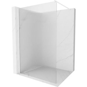 MEXEN/S Kioto Sprchová zástěna WALK-IN 90 x 200, proužky 8 mm, bílá 800-090-101-20-09 obraz