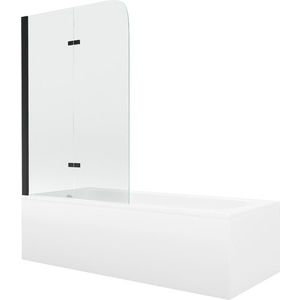 MEXEN/S Vega obdélníková vana 150 x 70 cm s panelem + vanová zástěna 100, transparent, černá 550115070X9010027000 obraz