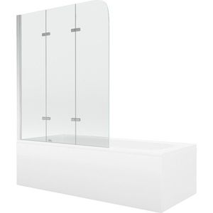 MEXEN/S Vega obdélníková vana 150 x 70 cm s panelem + vanová zástěna 120, transparent, chrom 550115070X9012030100 obraz
