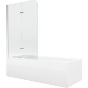 MEXEN/S Vega obdélníková vana 160 x 70 cm s panelem + vanová zástěna 100, transparent, chrom 550116070X9010020100 obraz