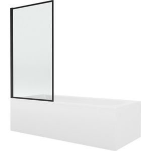 MEXEN/S Vega obdélníková vana 160 x 70 cm s panelem + vanová zástěna 80, černá vzor 550116070X9308017070 obraz