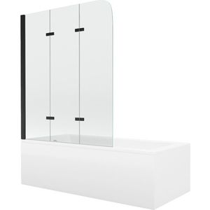 MEXEN/S Cubik obdélníková vana 150 x 70 cm s panelem + vanová zástěna 120, transparent, černá 550315070X9012037000 obraz