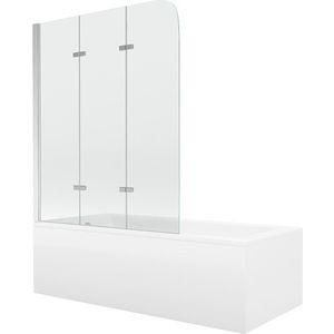 MEXEN/S Cubik obdélníková vana 160 x 70 cm s panelem + vanová zástěna 120, transparent, chrom 550316070X9012030100 obraz