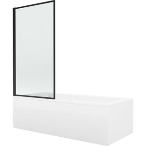 MEXEN/S Cubik obdélníková vana 160 x 70 cm s panelem + vanová zástěna 80, černá vzor 550316070X9308017070 obraz