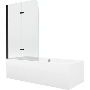 MEXEN/S Cube obdélníková vana 170 x 80 cm s panelem + vanová zástěna 100, transparent, černá 550517080X9010027000 obraz