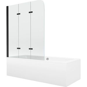 MEXEN/S Cube obdélníková vana 170 x 80 cm s panelem + vanová zástěna 120, transparent, černá 550517080X9012037000 obraz