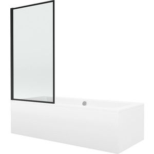 MEXEN/S Cube obdélníková vana 170 x 80 cm s panelem + vanová zástěna 80, černá vzor fix 550517080X9308007070 obraz