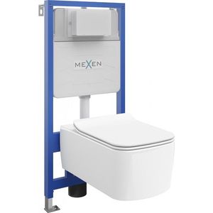 MEXEN/S WC předstěnová instalační sada Fenix XS-F s mísou WC York + sedátko softclose, bílá 68030114000 obraz