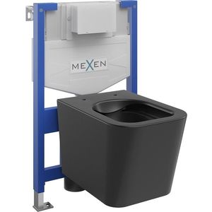 MEXEN/S WC předstěnová instalační sada Felix XS-F s mísou WC Teo, černá mat 6803385XX85 obraz