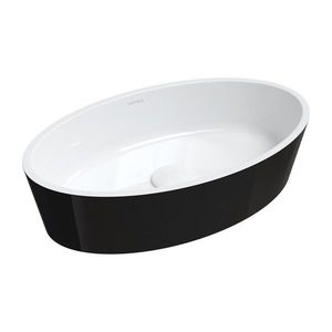 OMNIRES BARI M+ umyvadlo na desku, 50 x 30 cm bílá / černá lesk /BCP/ BARI500UNBCP obraz