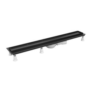 OMNIRES LOWFIX lineární sprchový odtok s krycí deskou pro dlažbu, 60 cm černá /BLH/ LOWFIX60TBL obraz