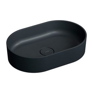 OMNIRES OVO M+ umyvadlo na desku, 55 x 36 cm black lava /BLV/ OVOUNBLV obraz
