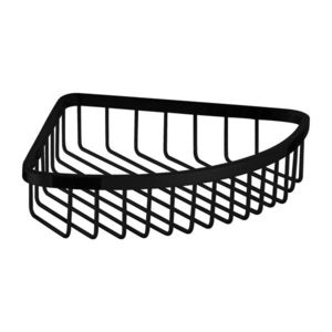 OMNIRES UNI košík do sprchy narożny, 20 x 20 x 5 cm černá mat /BLM/ UN10330BL obraz