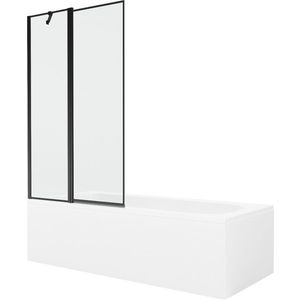 MEXEN/S Vega obdélníková vana 180 x 80 cm s panelem + vanová zástěna 100, černá vzor 550118080X9410117070 obraz