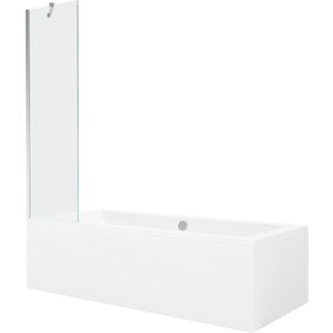 MEXEN/S Cube obdélníková vana 170 x 80 cm s panelem + vanová zástěna 50, transparent, chrom 550517080X9505000001 obraz