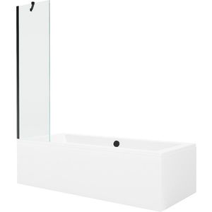 MEXEN/S Cube obdélníková vana 170 x 80 cm s panelem + vanová zástěna 50, transparent, černá 550517080X9505000070 obraz