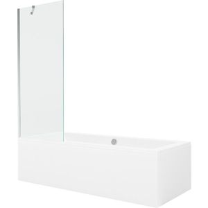 MEXEN/S Cube obdélníková vana 170 x 80 cm s panelem + vanová zástěna 70, transparent, chrom 550517080X9507000001 obraz