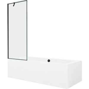 MEXEN/S Cube obdélníková vana 170 x 80 cm s panelem + vanová zástěna 70, černá vzor 550517080X9507007070 obraz