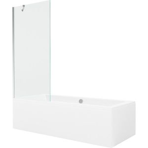 MEXEN/S Cube obdélníková vana 170 x 80 cm s panelem + vanová zástěna 80, transparent, chrom 550517080X9508000001 obraz