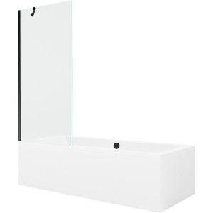 MEXEN/S Cube obdélníková vana 170 x 80 cm s panelem + vanová zástěna 80, transparent, černá 550517080X9508000070 obraz