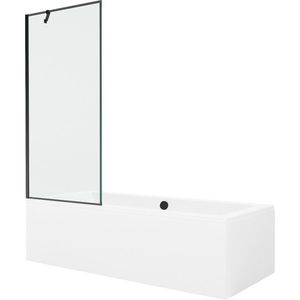 MEXEN/S Cube obdélníková vana 170 x 80 cm s panelem + vanová zástěna 80, černá vzor 550517080X9508007070 obraz