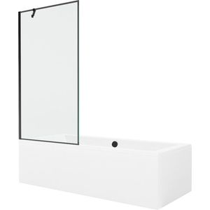 MEXEN/S Cube obdélníková vana 170 x 80 cm s panelem + vanová zástěna 90, černá vzor 550517080X9509007070 obraz