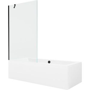 MEXEN/S Cube obdélníková vana 170 x 80 cm s panelem + vanová zástěna 100, transparent, černá 550517080X9510000070 obraz
