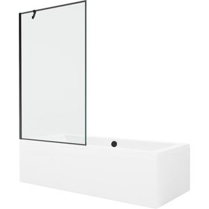 MEXEN/S Cube obdélníková vana 170 x 80 cm s panelem + vanová zástěna 100, černá vzor 550517080X9510007070 obraz