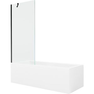 MEXEN/S Cubik obdélníková vana 150 x 70 cm s panelem + vanová zástěna 80, transparent, černá 550315070X9508000070 obraz