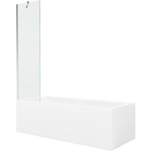 MEXEN/S Cubik obdélníková vana 160 x 70 cm s panelem + vanová zástěna 50, transparent, chrom 550316070X9505000001 obraz