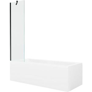 MEXEN/S Cubik obdélníková vana 160 x 70 cm s panelem + vanová zástěna 50, transparent, černá 550316070X9505000070 obraz