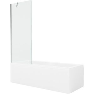 MEXEN/S Cubik obdélníková vana 160 x 70 cm s panelem + vanová zástěna 70, transparent, chrom 550316070X9507000001 obraz