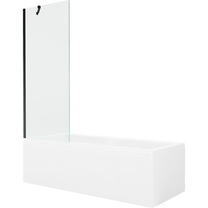 MEXEN/S Cubik obdélníková vana 160 x 70 cm s panelem + vanová zástěna 70, transparent, černá 550316070X9507000070 obraz