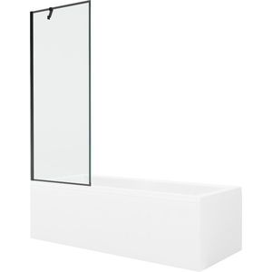 MEXEN/S Cubik obdélníková vana 160 x 70 cm s panelem + vanová zástěna 70, černá vzor 550316070X9507007070 obraz