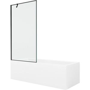MEXEN/S Cubik obdélníková vana 160 x 70 cm s panelem + vanová zástěna 90, černá vzor 550316070X9509007070 obraz