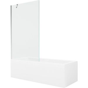 MEXEN/S Cubik obdélníková vana 160 x 70 cm s panelem + vanová zástěna 100, transparent, chrom 550316070X9510000001 obraz