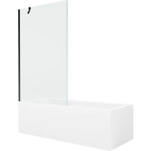 MEXEN/S Cubik obdélníková vana 160 x 70 cm s panelem + vanová zástěna 100, transparent, černá 550316070X9510000070 obraz