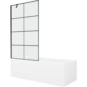 MEXEN/S Cubik obdélníková vana 160 x 70 cm s panelem + vanová zástěna 100, černá vzor 550316070X9510007077 obraz