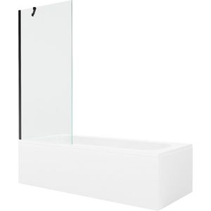 MEXEN/S Vega obdélníková vana 160 x 70 cm s panelem + vanová zástěna 80, transparent, černá 550116070X9508000070 obraz
