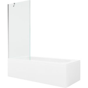 MEXEN/S Vega obdélníková vana 170 x 70 cm s panelem + vanová zástěna 80, transparent, chrom 550117070X9508000001 obraz