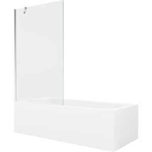 MEXEN/S Vega obdélníková vana 170 x 70 cm s panelem + vanová zástěna 100, transparent, chrom 550117070X9510000001 obraz