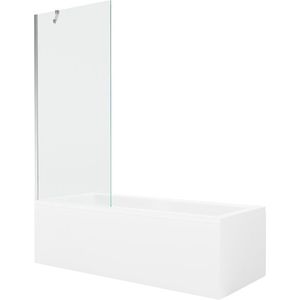MEXEN/S Cubik obdélníková vana 170 x 70 cm s panelem + vanová zástěna 80, transparent, chrom 550317070X9508000001 obraz