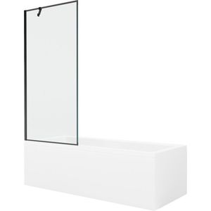 MEXEN/S Cubik obdélníková vana 170 x 70 cm s panelem + vanová zástěna 80, černá vzor 550317070X9508007070 obraz