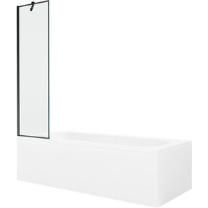 MEXEN/S Vega obdélníková vana 170 x 70 cm s panelem + vanová zástěna 50, černá vzor 550117070X9505007070 obraz